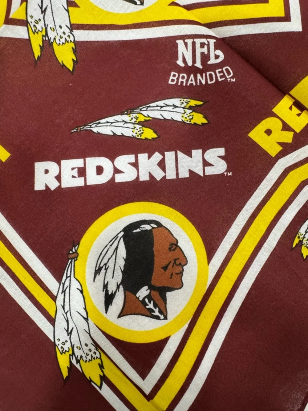 Lot of 20 NFL Branded Collectible Redskins Bandana in Burgundy Yellow White